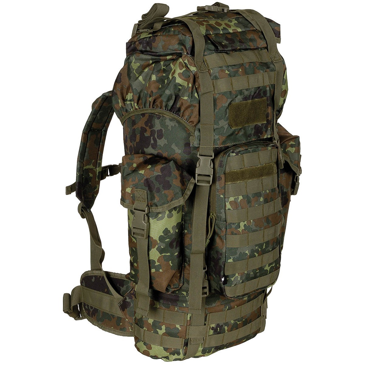 BW Kampfrucksack, "MOLLE", 65 l, Alu-Ausst., flecktarn