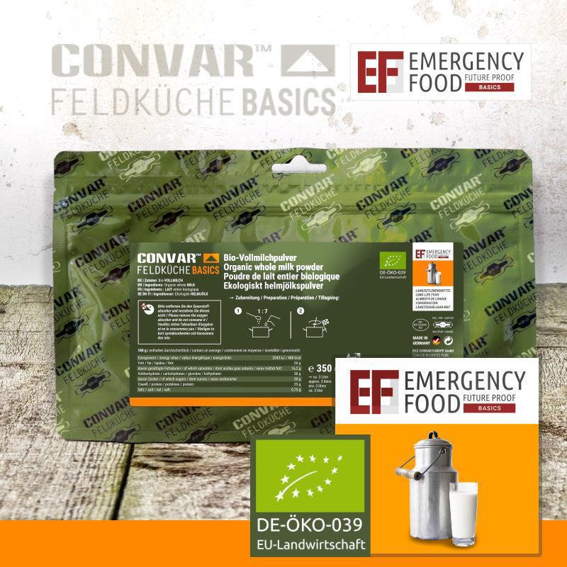15 x CONVAR™ Feldküche Basics Bio Vollmilchpulver (350g ergibt 3 Liter) - [DE-ÖKO-039]