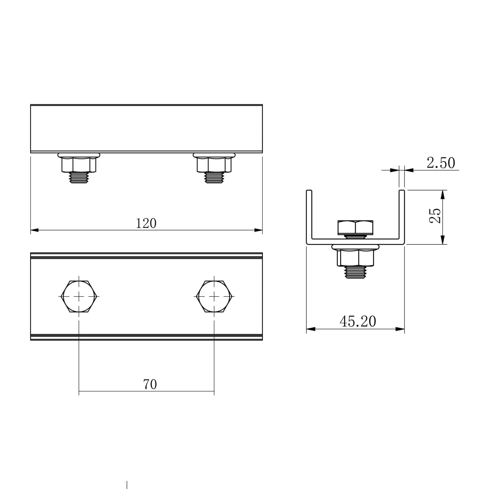 WATTSTUNDE® Hausdachhalterung Mittelklemmen + Verbinder