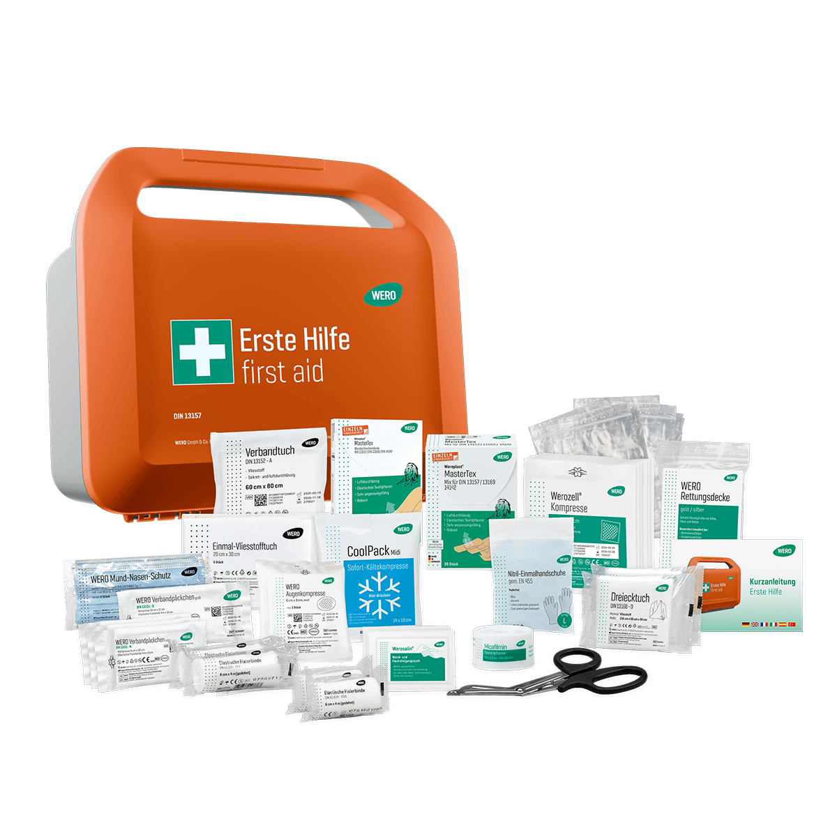 WERO Smart Case® klein - Erste-Hilfe-Koffer DIN 13157 - mit Weroplast® MasterTex Pflastern