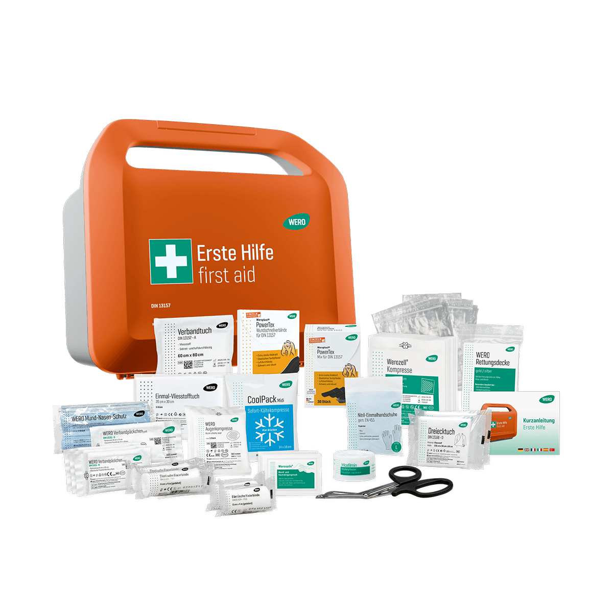 WERO Smart Case® klein - Erste-Hilfe-Koffer DIN 13157 - mit Weroplast® PowerTex Pflastern