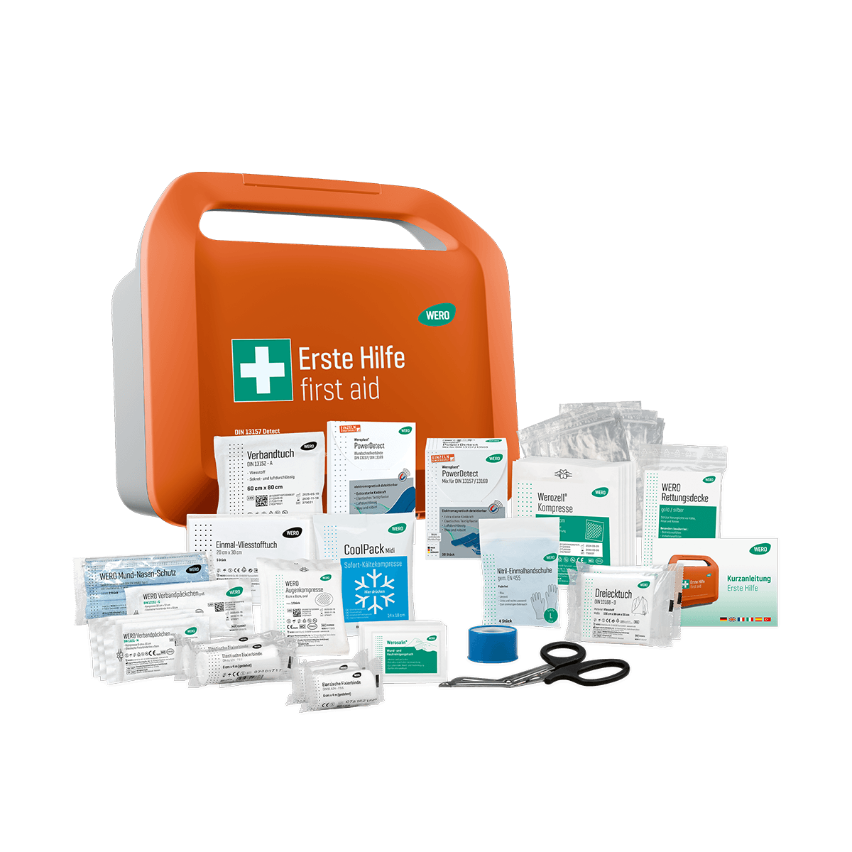 WERO Smart Case® klein - Erste-Hilfe-Koffer DIN 13157 - mit Weroplast® PowerDetect Pflastern