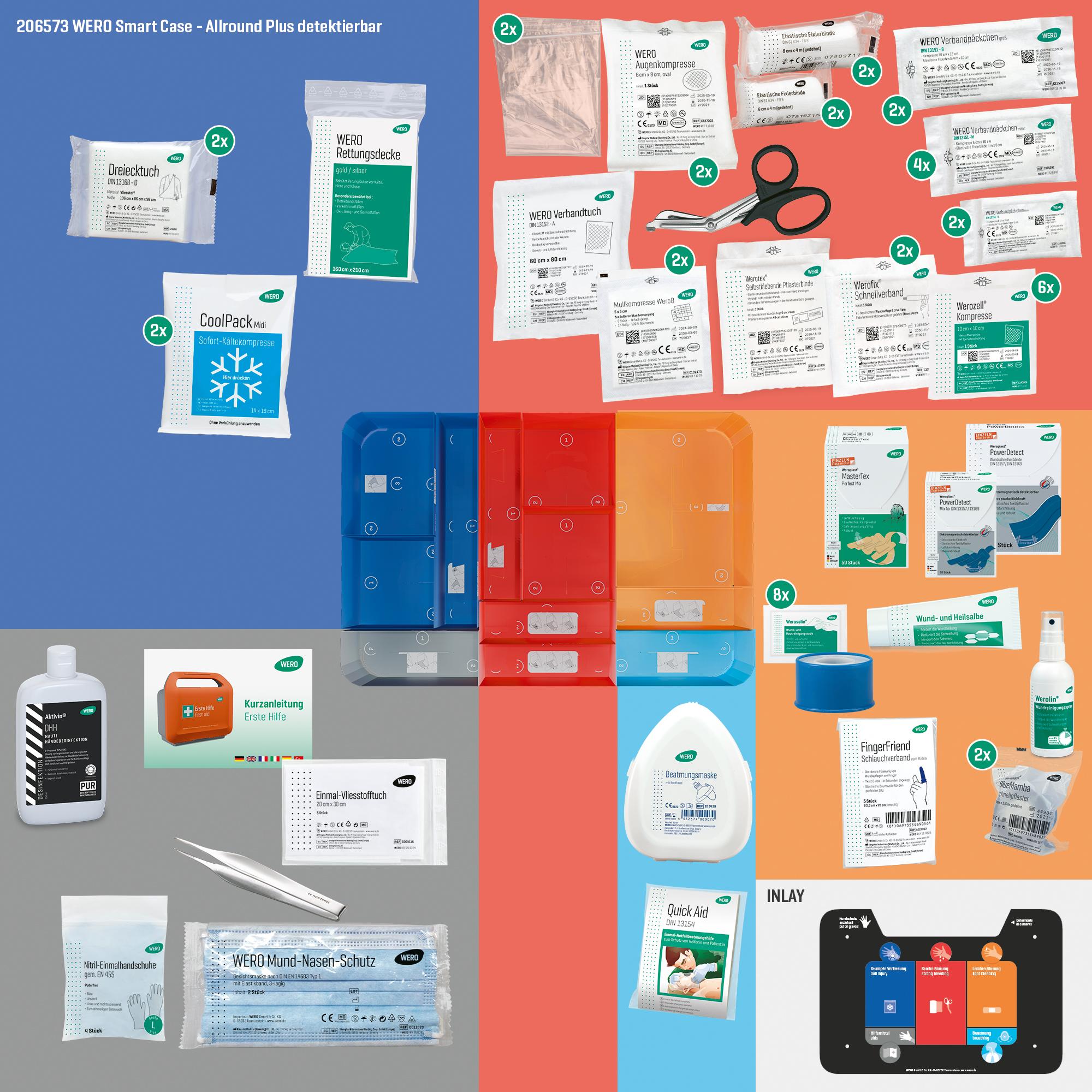 WERO Smart Case® Erste-Hilfe-Koffer - DIN 13157 erweitert - Allround Plus, detektierbar