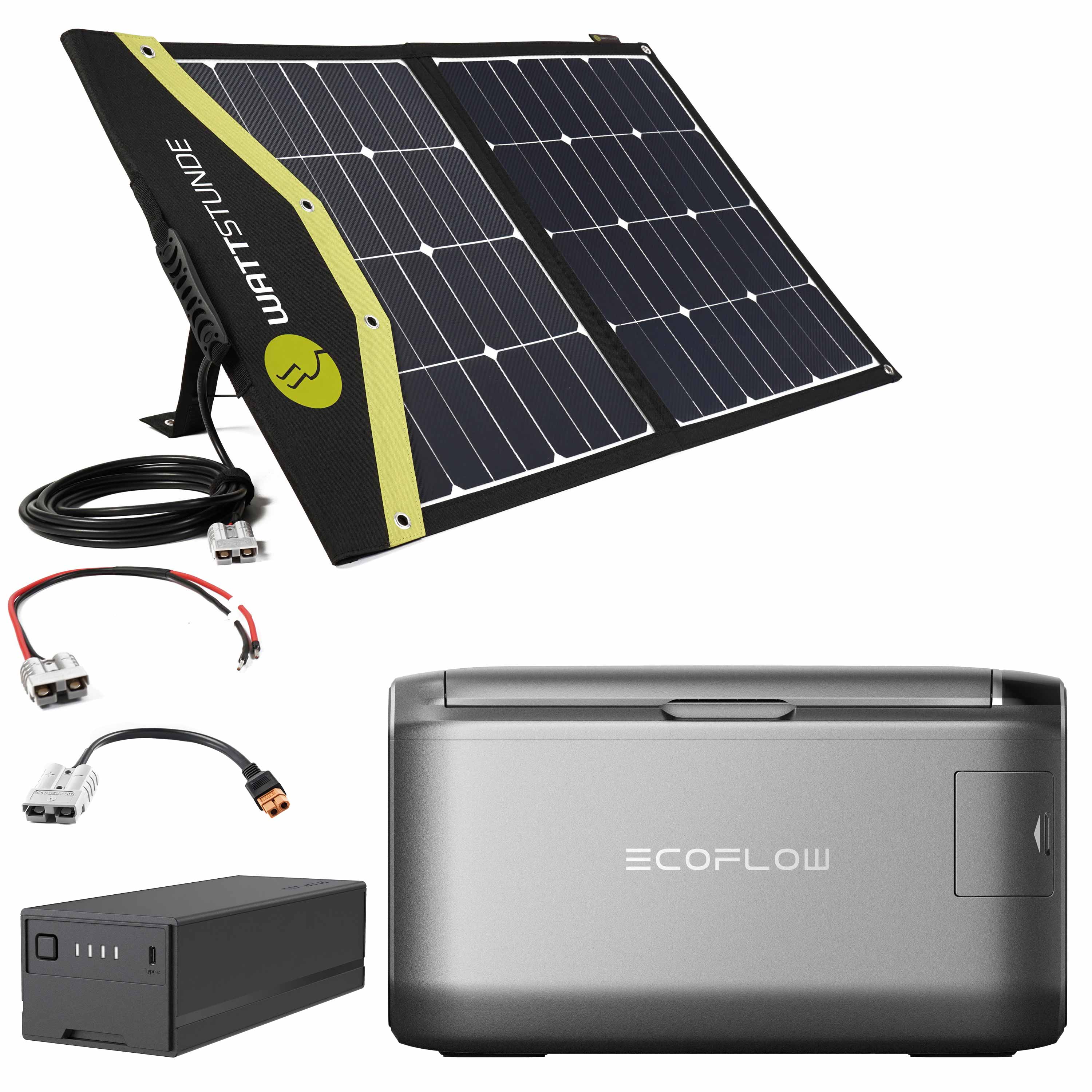 EcoFlow GLACIER Classic 35L SunFolder-Set - mit 90 Wp Solartasche und 298 Wh Plug-In Batterie