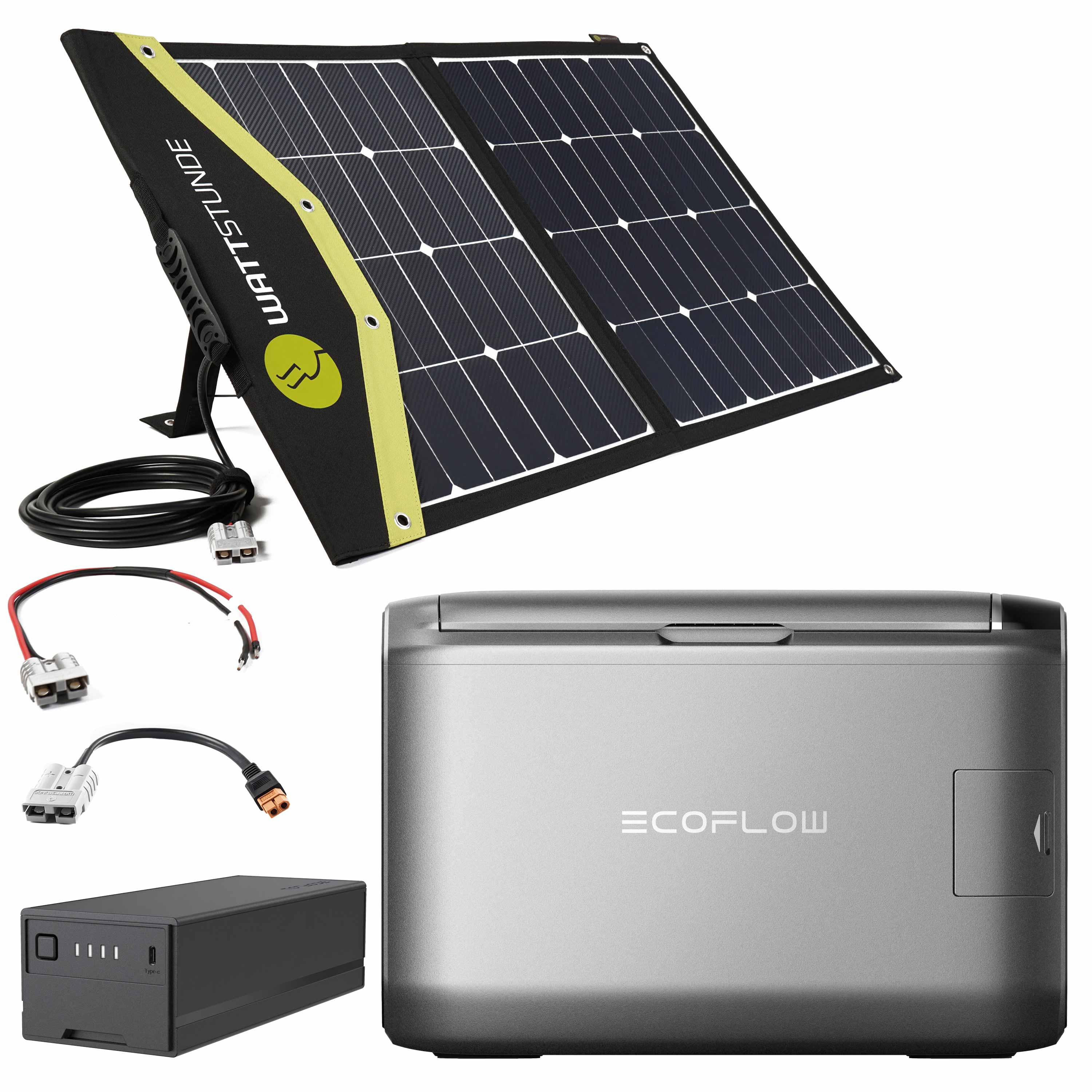 EcoFlow GLACIER Classic 55L SunFolder-Set - mit 90 Wp Solartasche und 298 Wh Plug-In Batterie