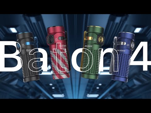 Olight - Baton 4 Premium Edition Orange - Taschenlampe mit kabelloser Ladestation - 1300 Lumen