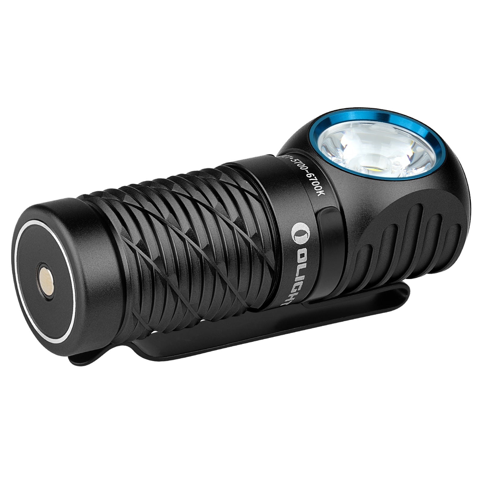 Olight - Perun 3 Mini Cool White Black Stirn- und Winkeltaschenlampe mit Stirnband - 1250 Lumen