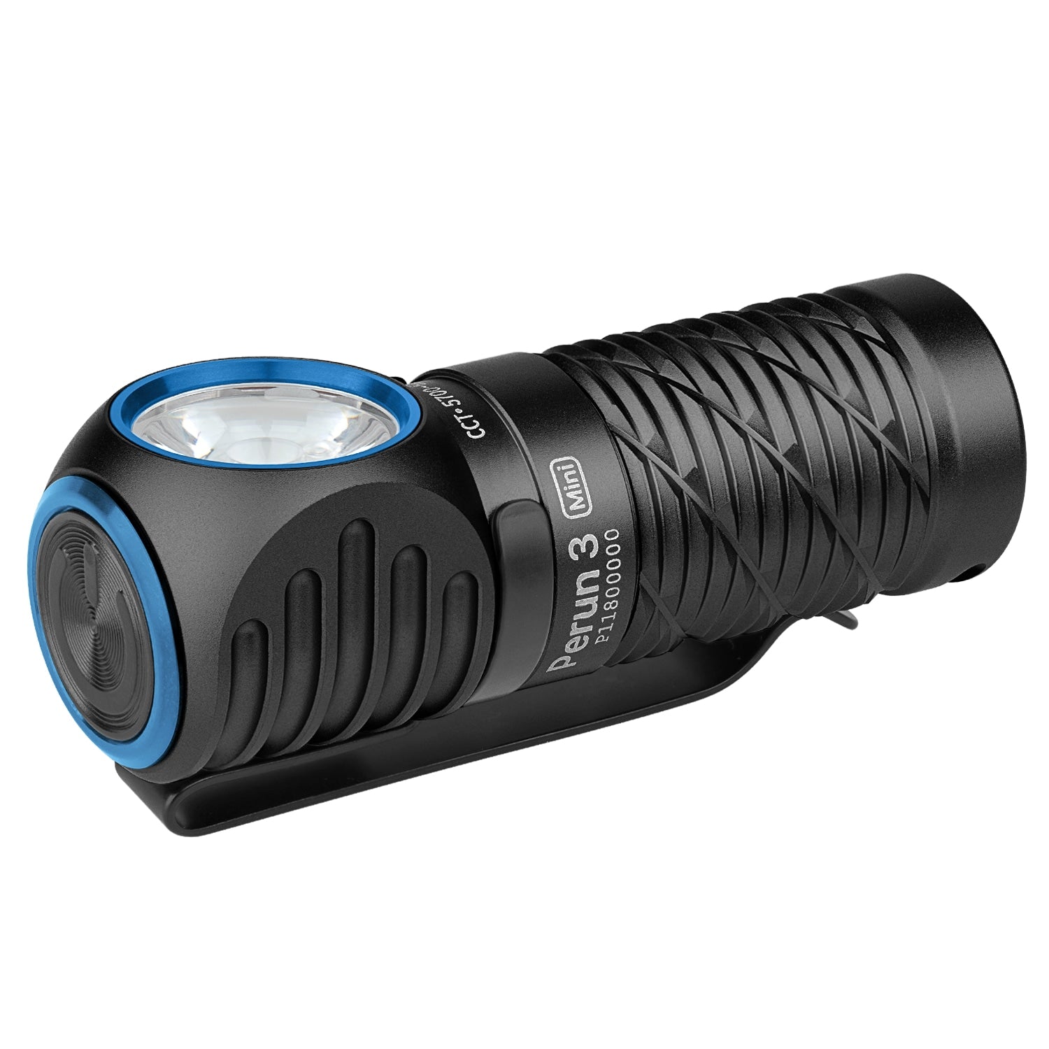 Olight - Perun 3 Mini Cool White Black Stirn- und Winkeltaschenlampe mit Stirnband - 1250 Lumen