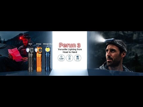 Olight - Perun 3 OD Green Stirnlampe und Winkel-Taschenlampe mit Stirnband - 3000 Lumen