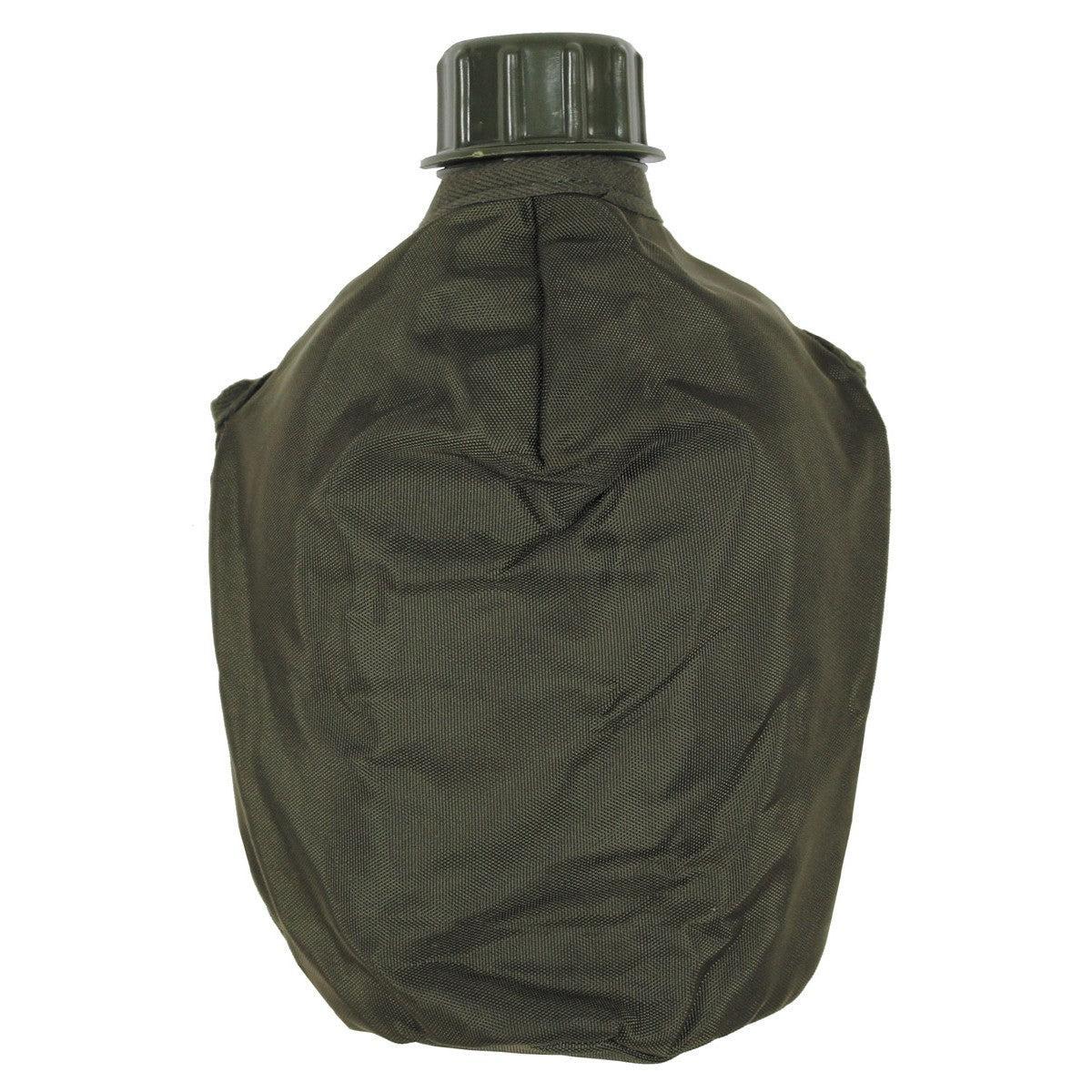 Plastikfeldflasche, oliv, neu, 1 l, mit österr. Hülle neuw.