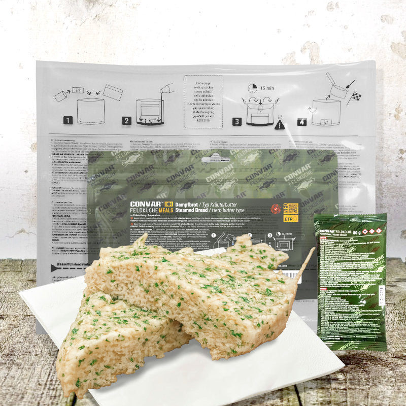 CONVAR™ Feldküche Dampfbrot Typ Kräuterbutter (145g) [inkl. Heizelement 15x