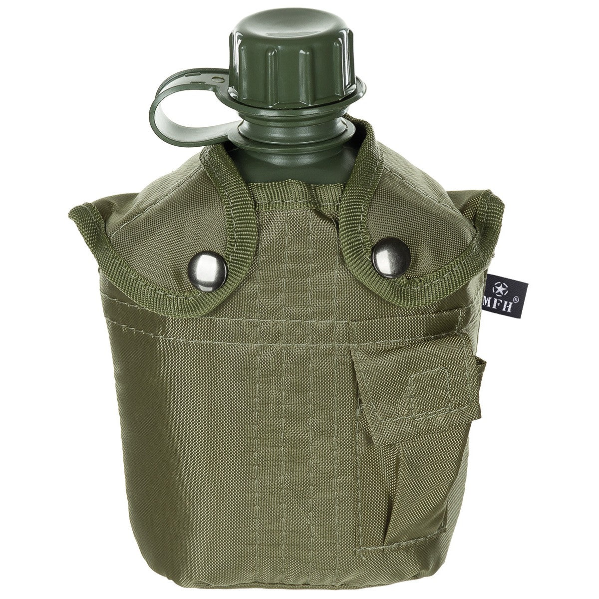 US Plastikfeldflasche, 1 l, Hülle, oliv