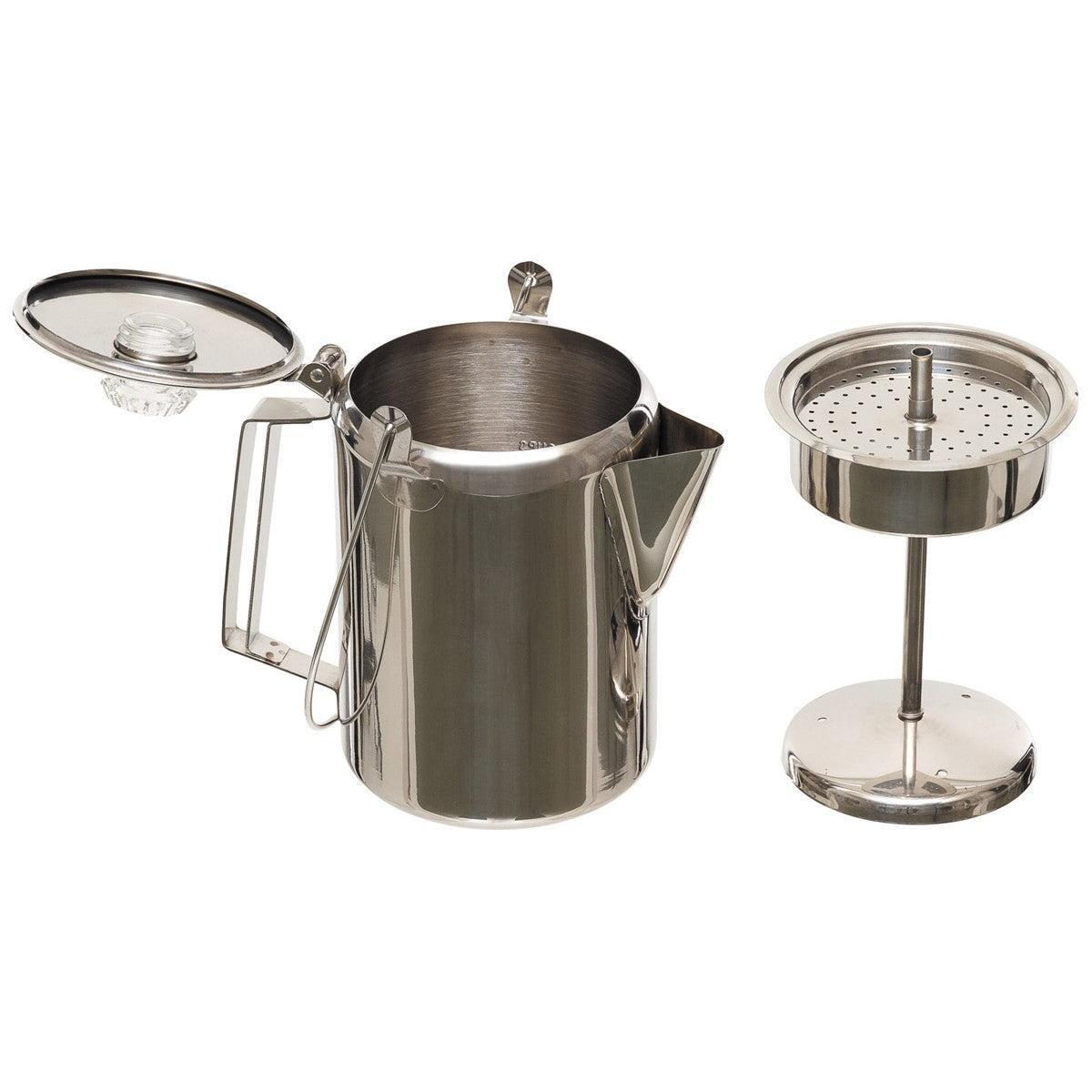 Kaffeekanne, mit Perkolator, Edelstahl, für 9 Tassen-Essen/Trinken/Kochen-Krisenbedarf