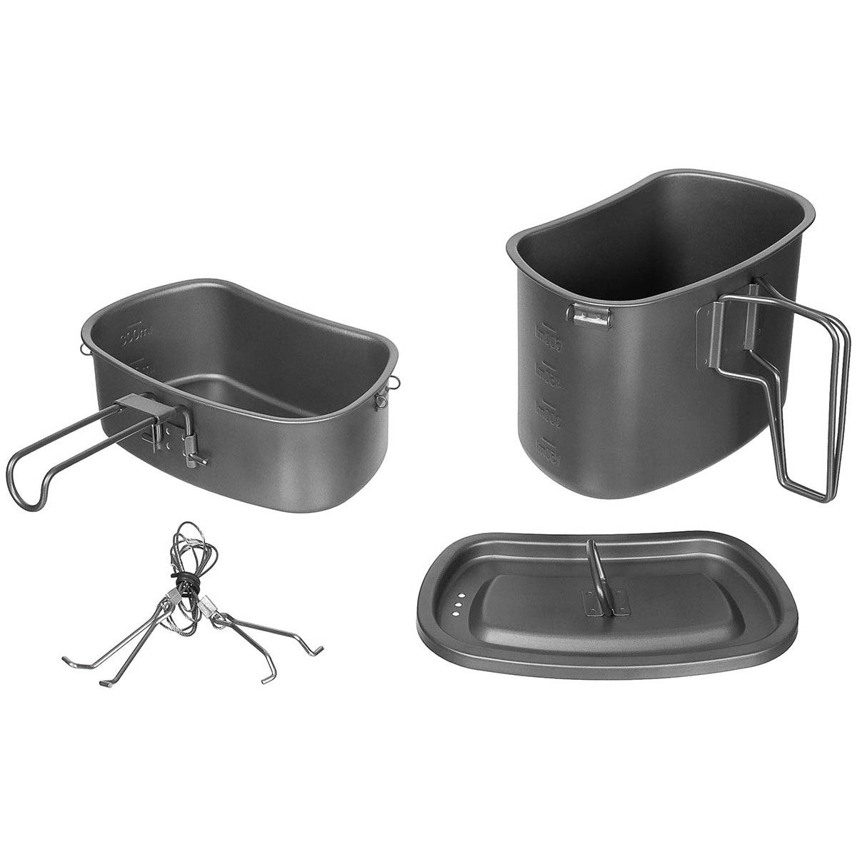 Kochgeschirr, Titan, Klappgriffe, 3-teilig-Essen/Trinken/Kochen-Krisenbedarf