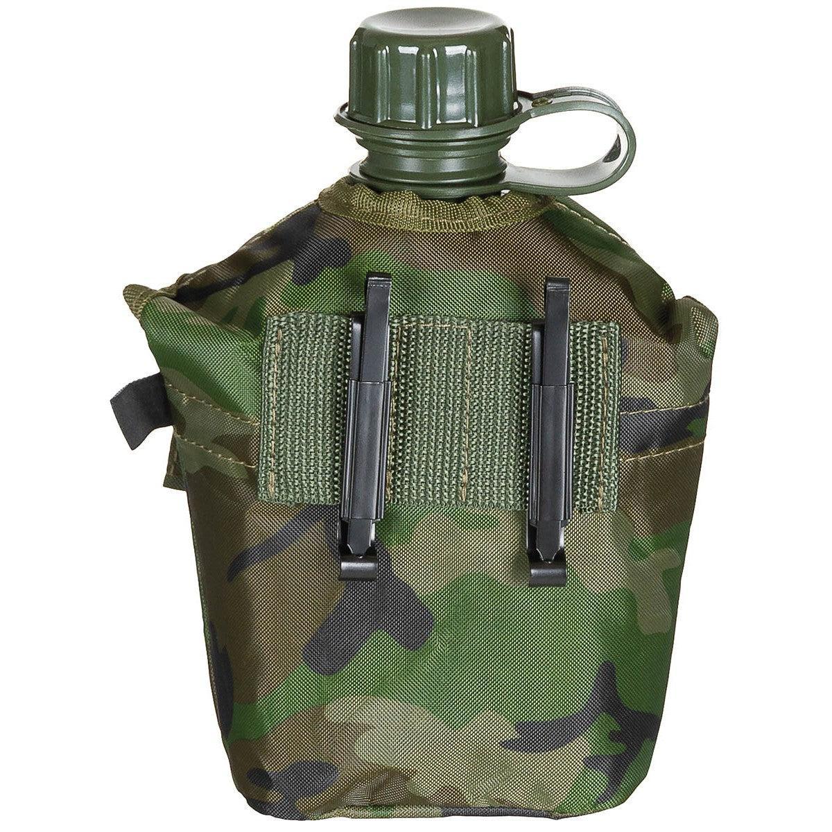 US Plastikfeldflasche, 1 l, Hülle, woodland-Essen/Trinken/Kochen-Krisenbedarf