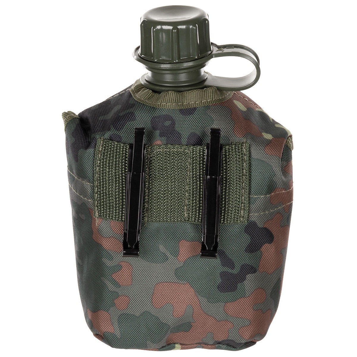 US Plastikfeldflasche, 1 l, Hülle, flecktarn-Essen/Trinken/Kochen-Krisenbedarf