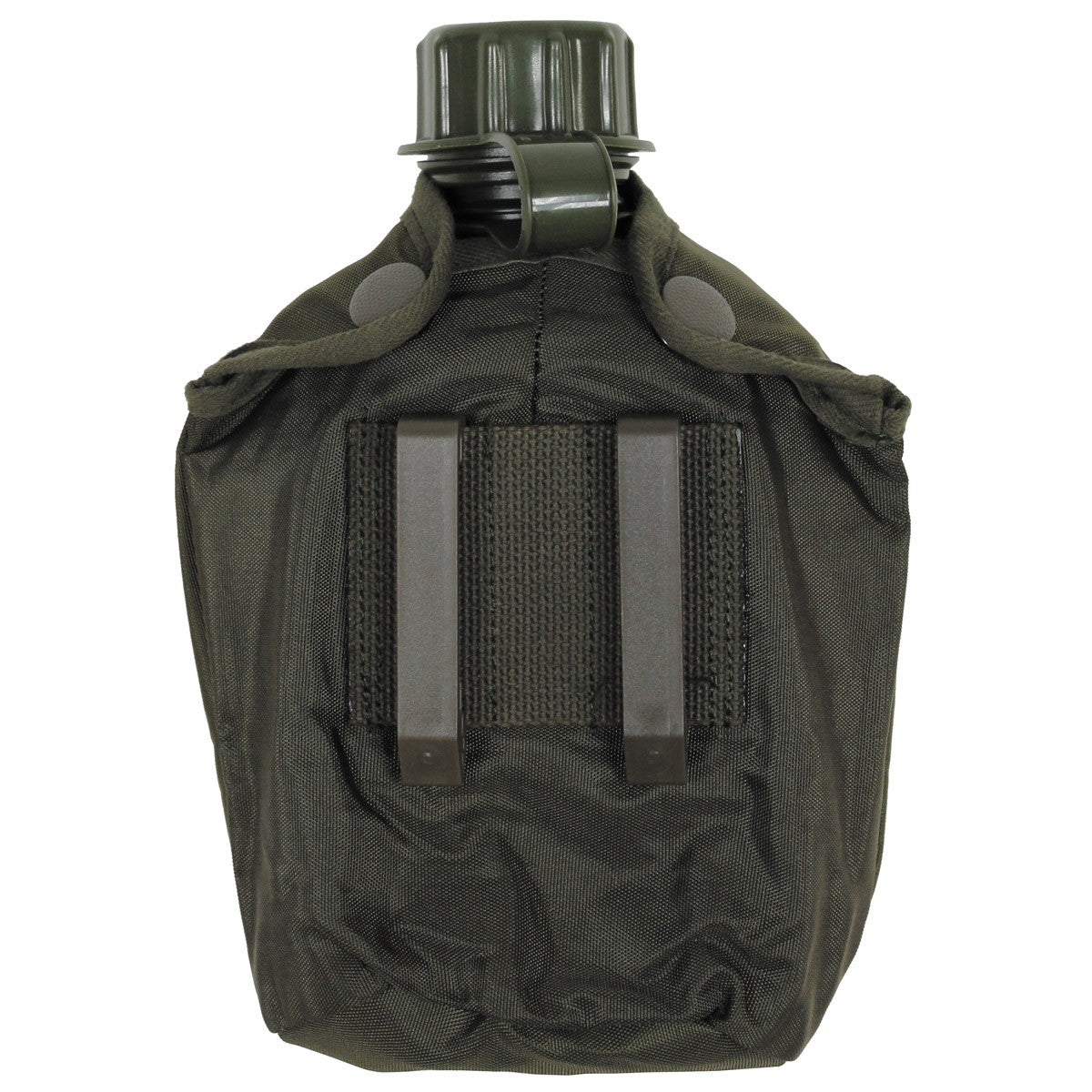 Plastikfeldflasche, oliv, neu, 1 l, mit österr. Hülle neuw.