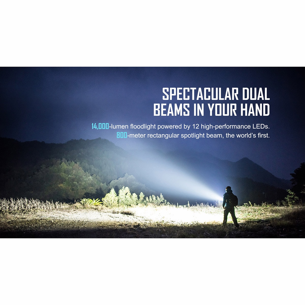 Olight - Marauder 2 Cool White Akku-Taschenlampe - 14000 Lumen, Reichweite 800 m