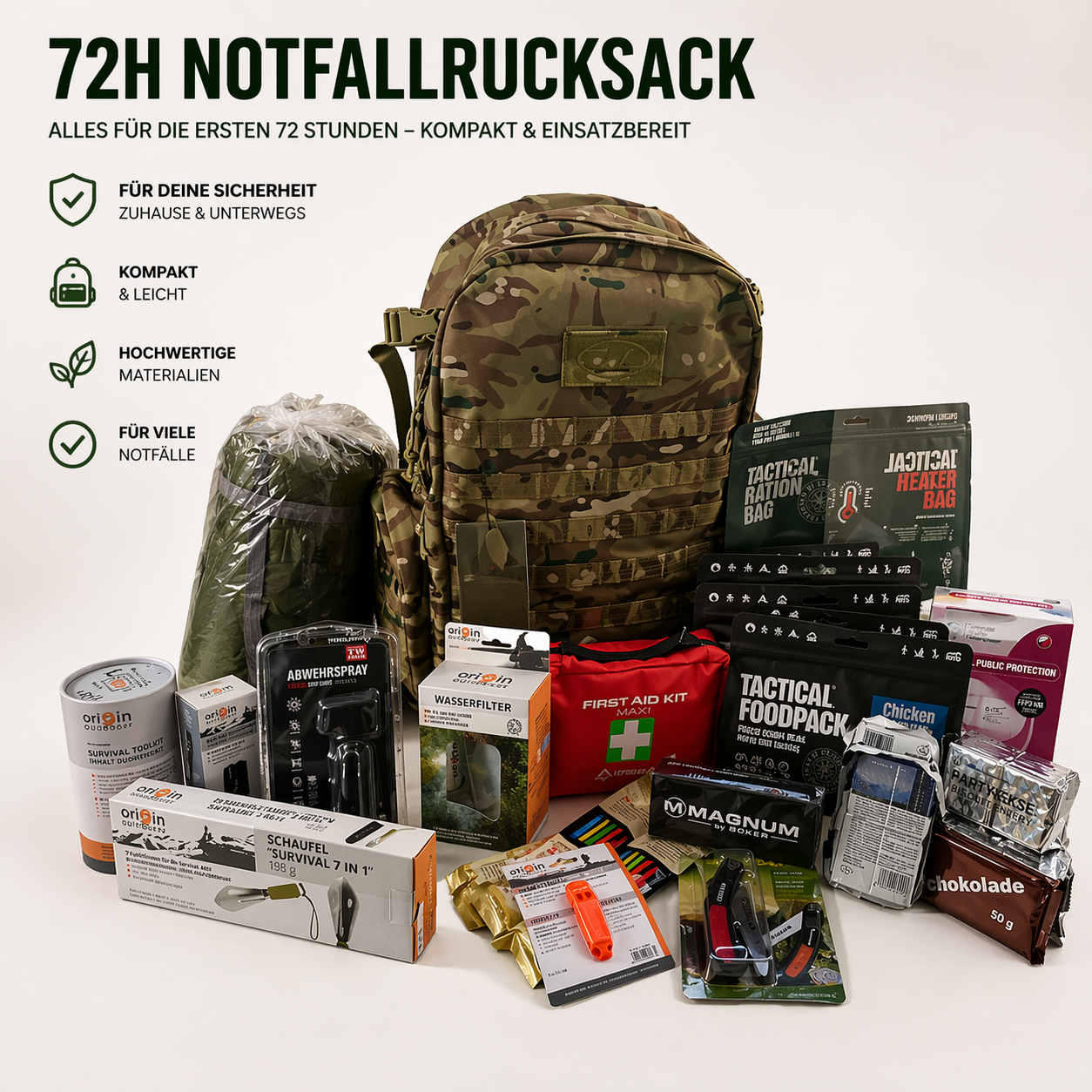 MBS Fluchtrucksack deluxe - Bug out Bag-Fluchtrucksack-Krisenbedarf