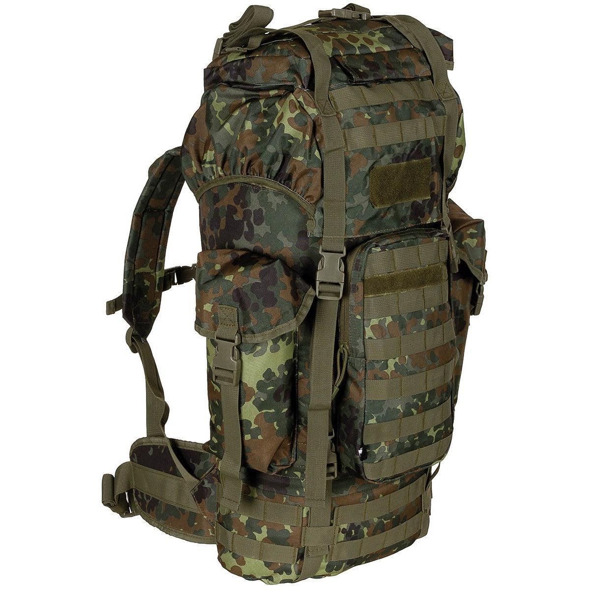 BW Kampfrucksack, "MOLLE", 65 l, Alu-Ausst., flecktarn