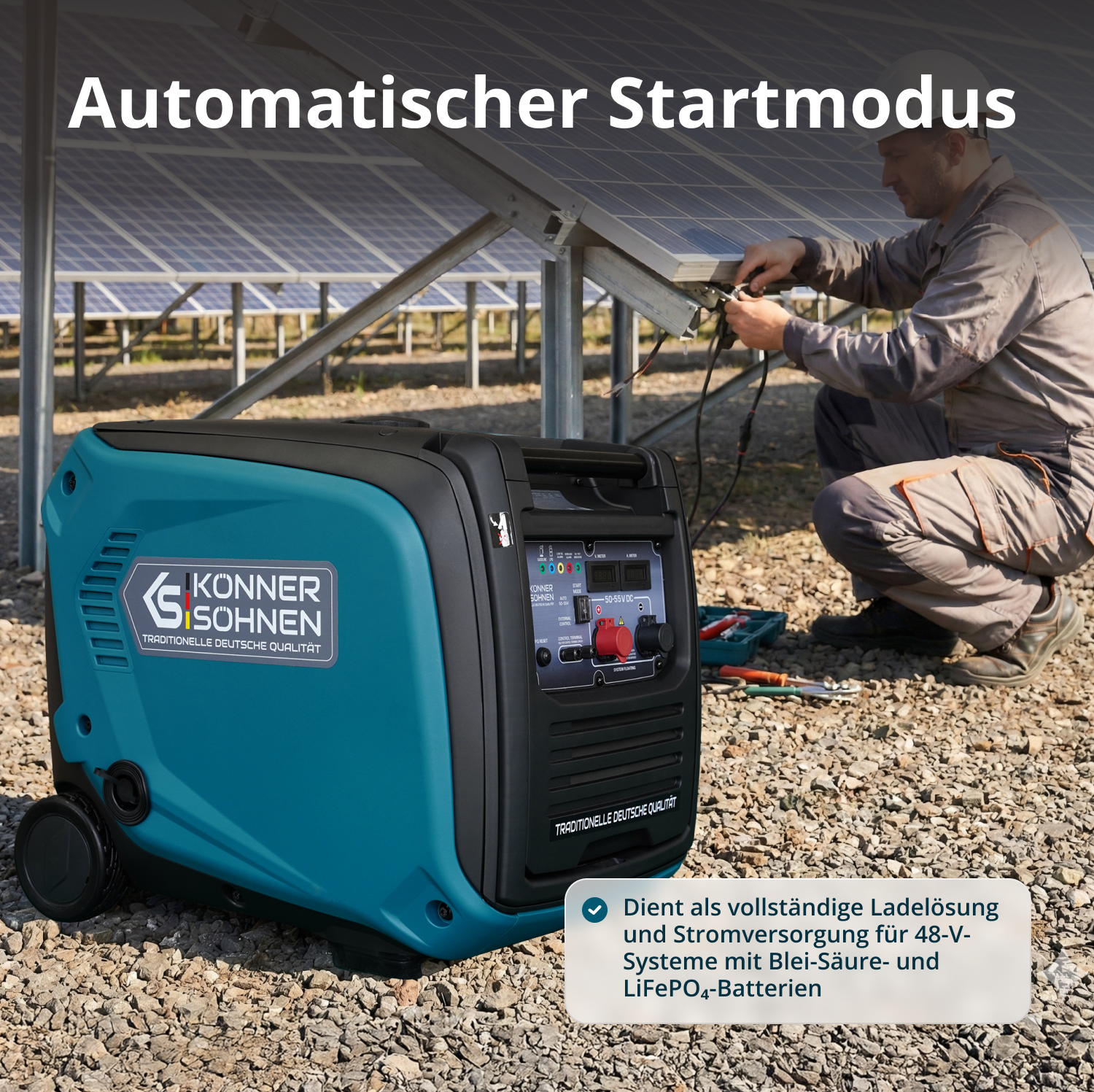 Gleichstromgenerator KS 48VGS-DC, Version 50–55V – Benzin-Stromerzeuger