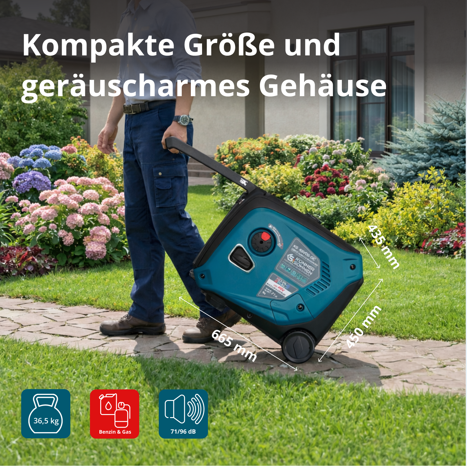 Gleichstromgenerator KS 48VGS-DC, Version 50–55V – Benzin-Stromerzeuger