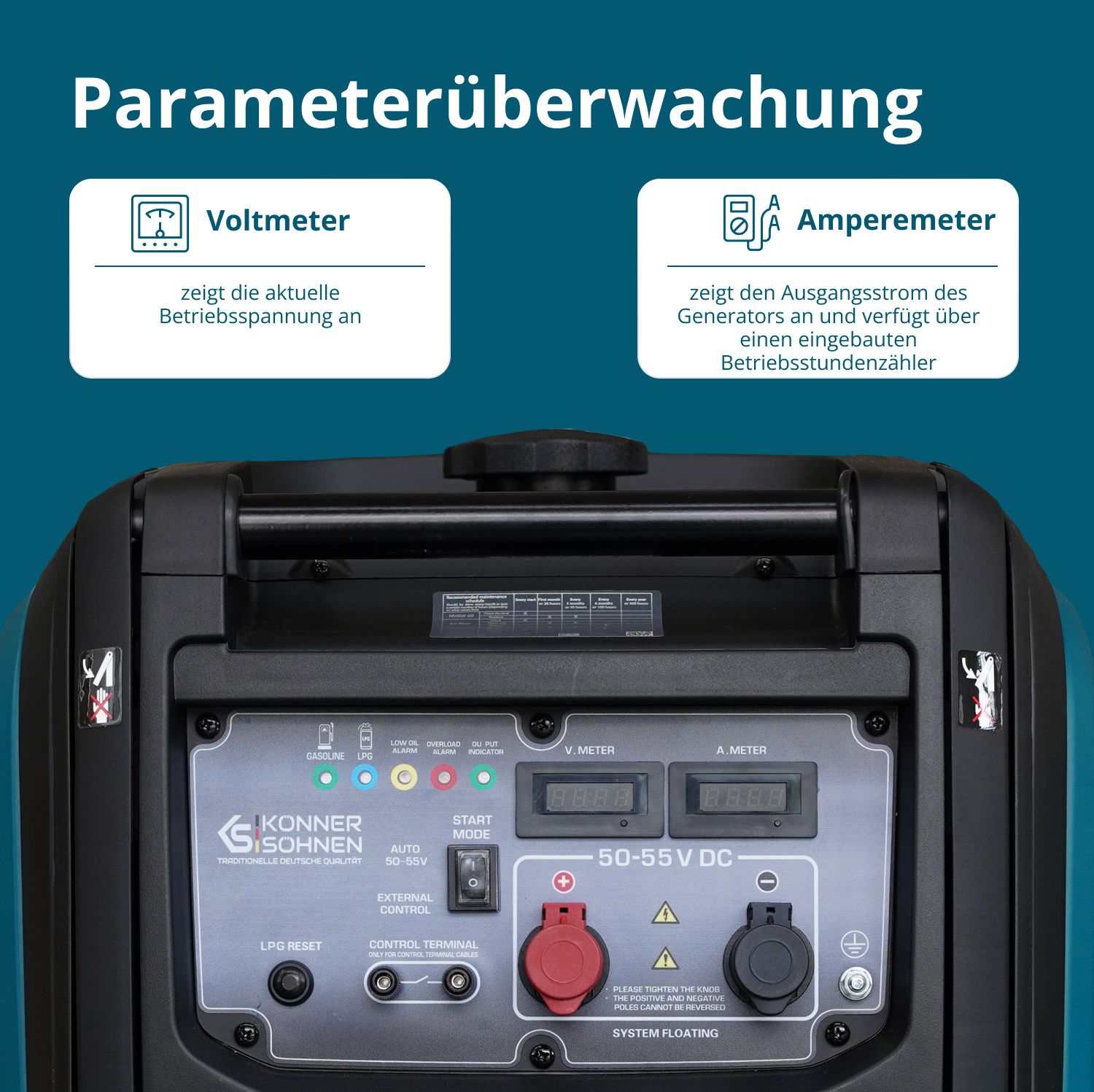 Gleichstromgenerator KS 48VGS-DC, Version 50–55V – Benzin-Stromerzeuger