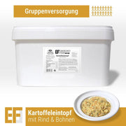 EF MEALS Deftiger Kartoffeltopf mit Rind, Bohnen und Croutons (5kg) (ESL) 25 Portionen