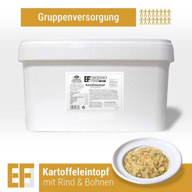EF MEALS Deftiger Kartoffeltopf mit Rind, Bohnen und Croutons (5kg) (ESL) 25 Portionen
