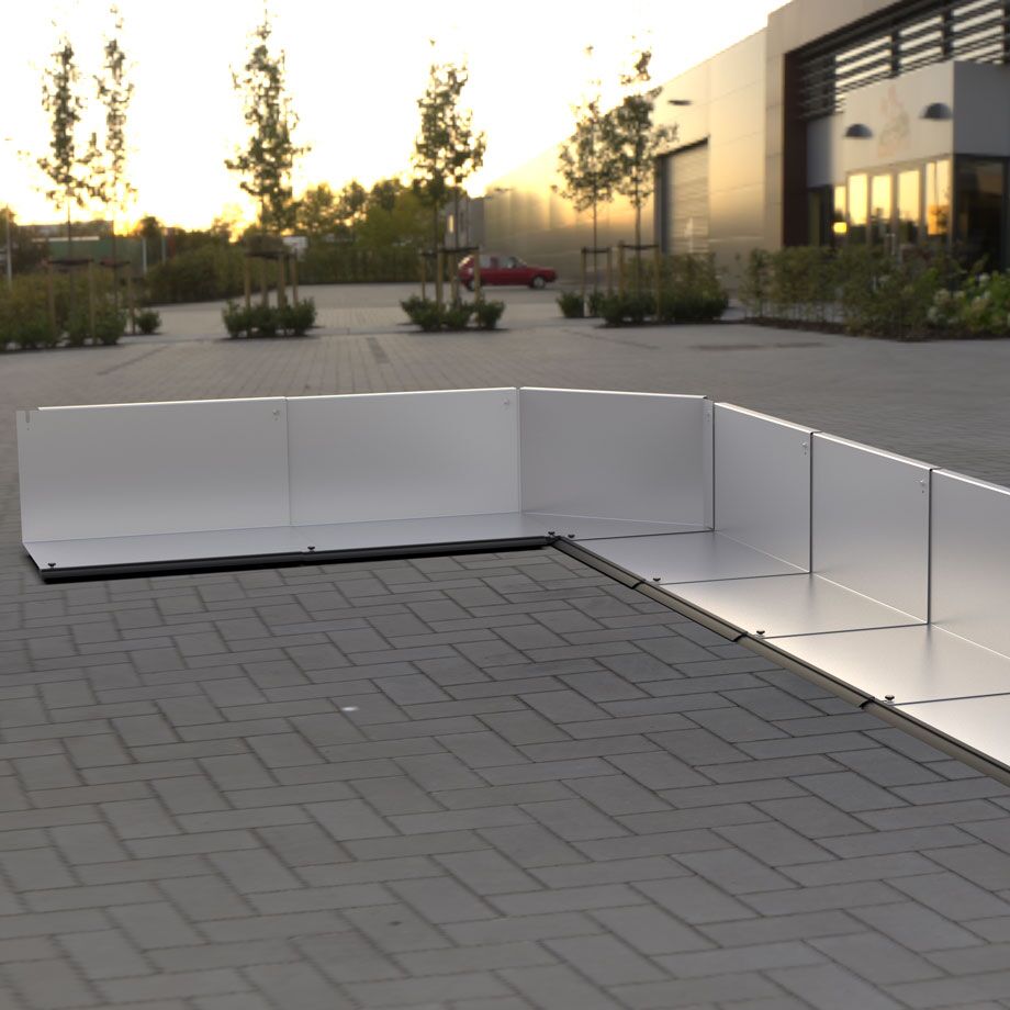 Loidhold Damm Flex – Hochwasserschutzzaun Mobil Stauhöhe 45 cm – Länge: 100 cm