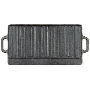 Grillplatte, Gusseisen, 2 Griffe, ca. 50 x 23 x 1,5 cm
