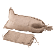 2 Stück Pack Jute Sandsack mit Verschlussband 60 x 30 cm Hochwasserschutz