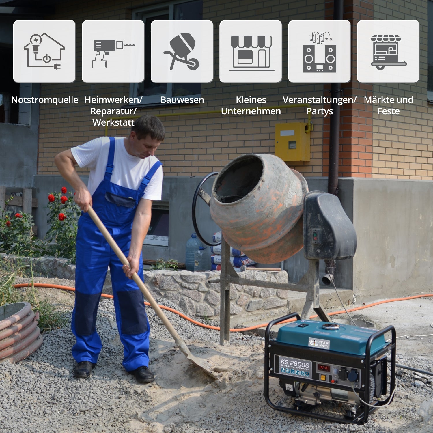 LPG/Benzin-Generator KS 2900G – Gas- & Hybrid-Stromerzeuger