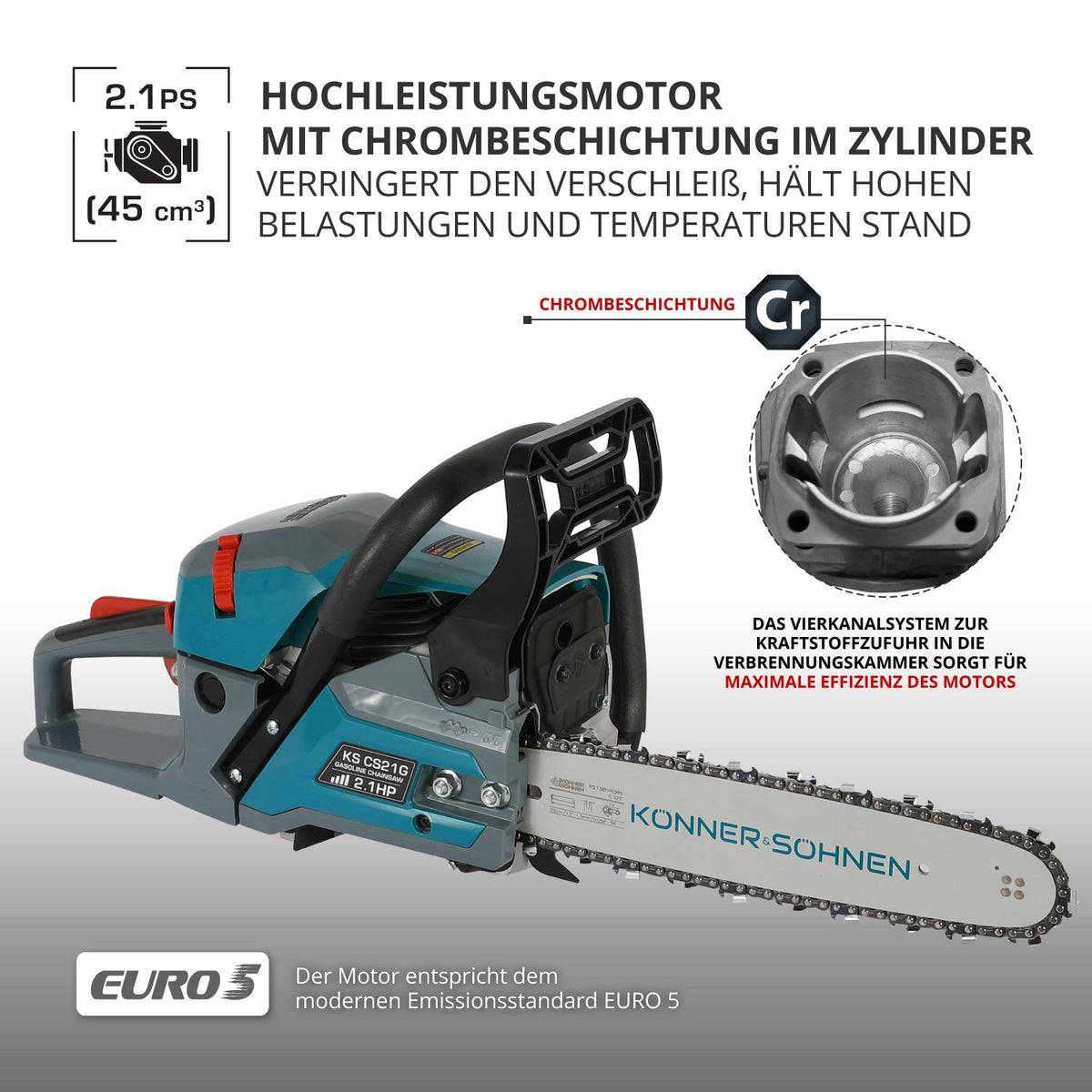 Benzin-Kettensäge KS CS21G-13 – Könner & Söhnen