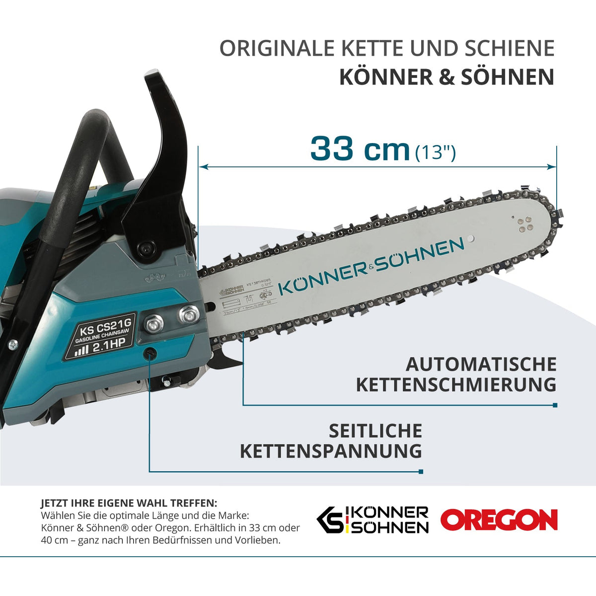 Benzin-Kettensäge KS CS21G-13 – Könner & Söhnen (3)