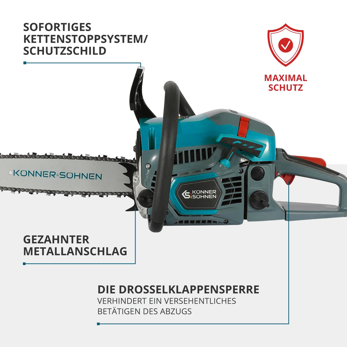 Benzin-Kettensäge KS CS21G-13 – Könner & Söhnen (5)