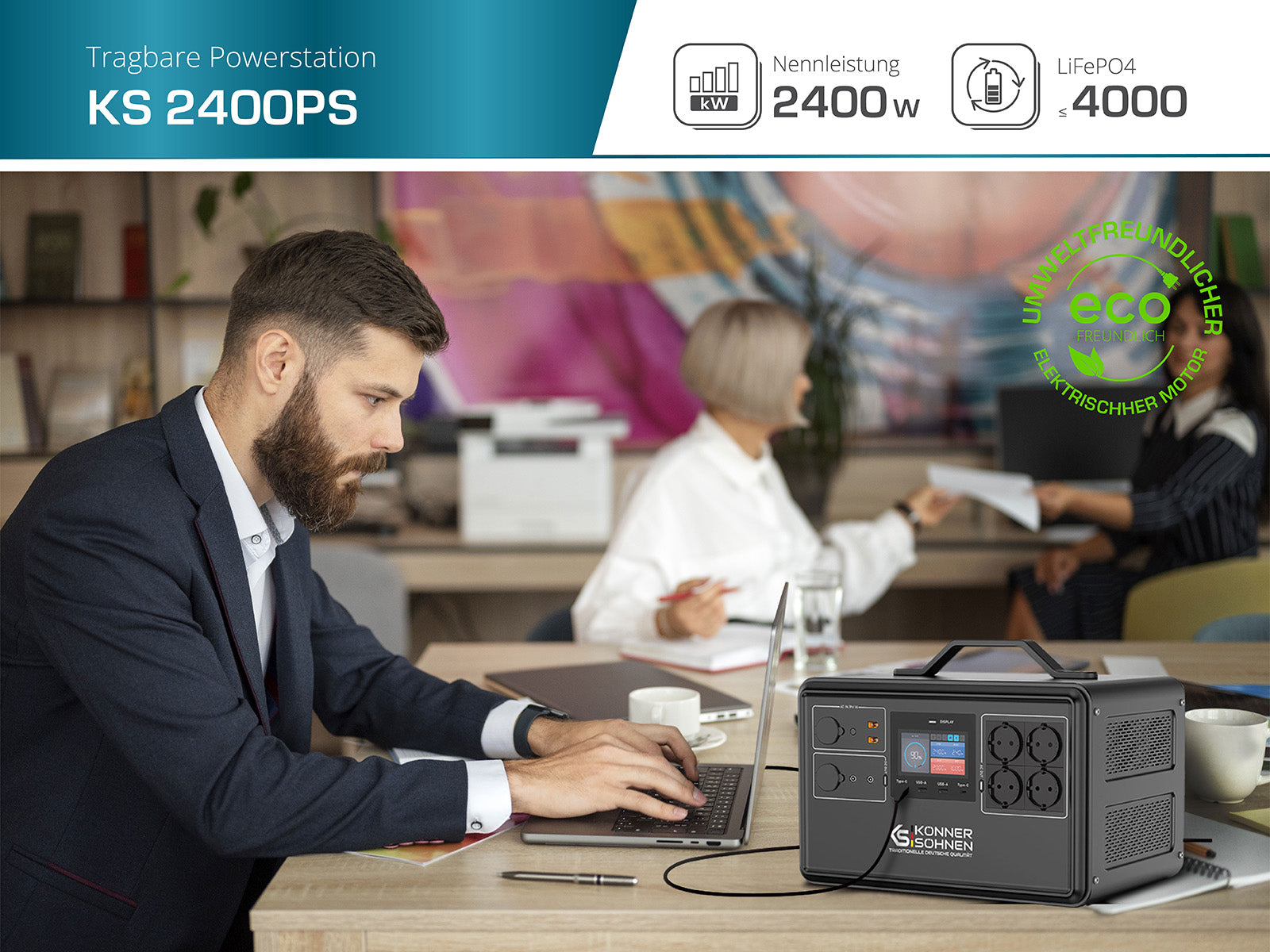 Tragbare Powerstation KS 2400PS – Powerstation