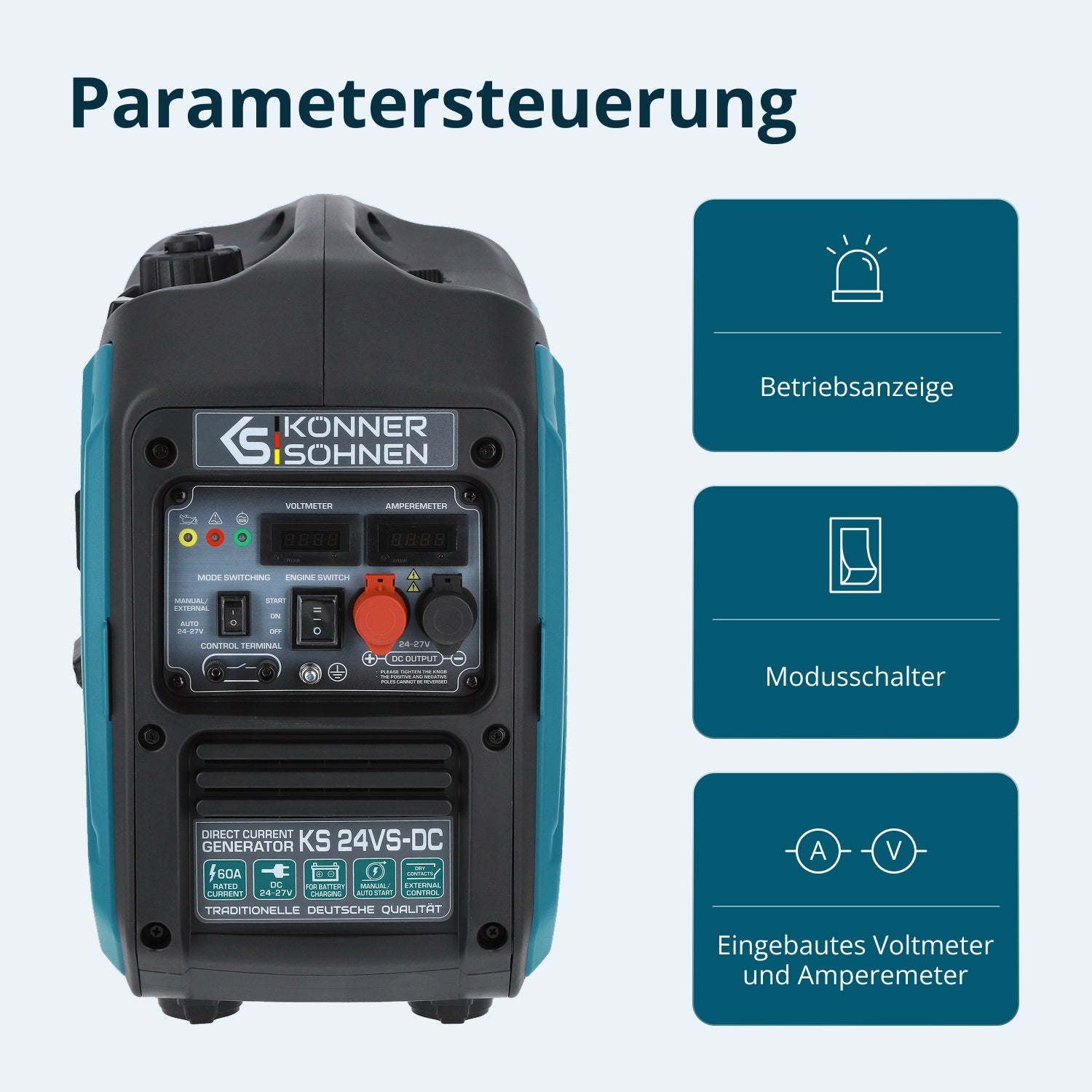 Gleichstromgenerator KS 24VS-DC – Benzin-Stromerzeuger