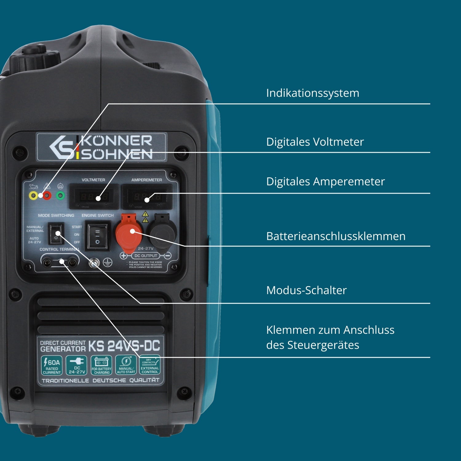 Gleichstromgenerator KS 24VS-DC – Benzin-Stromerzeuger