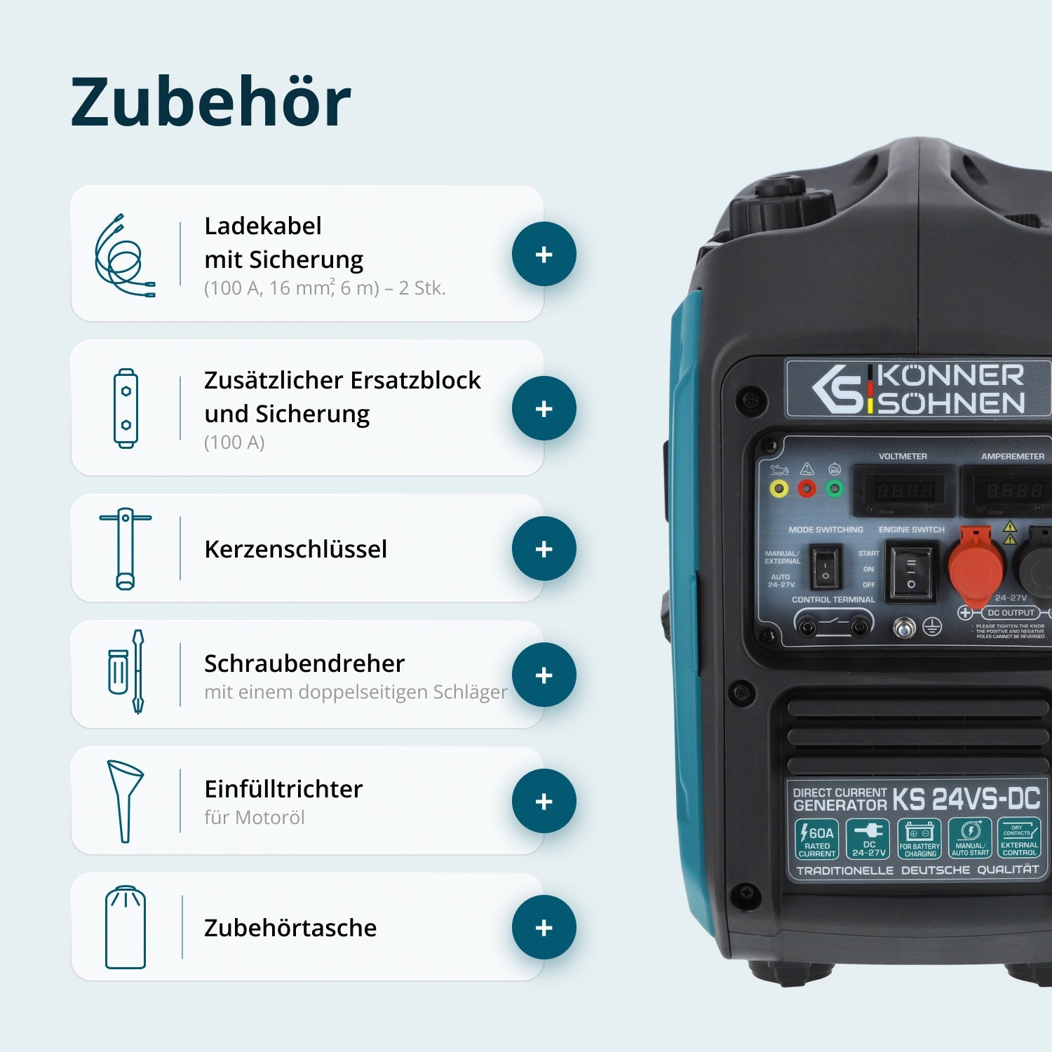 Gleichstromgenerator KS 24VS-DC – Benzin-Stromerzeuger