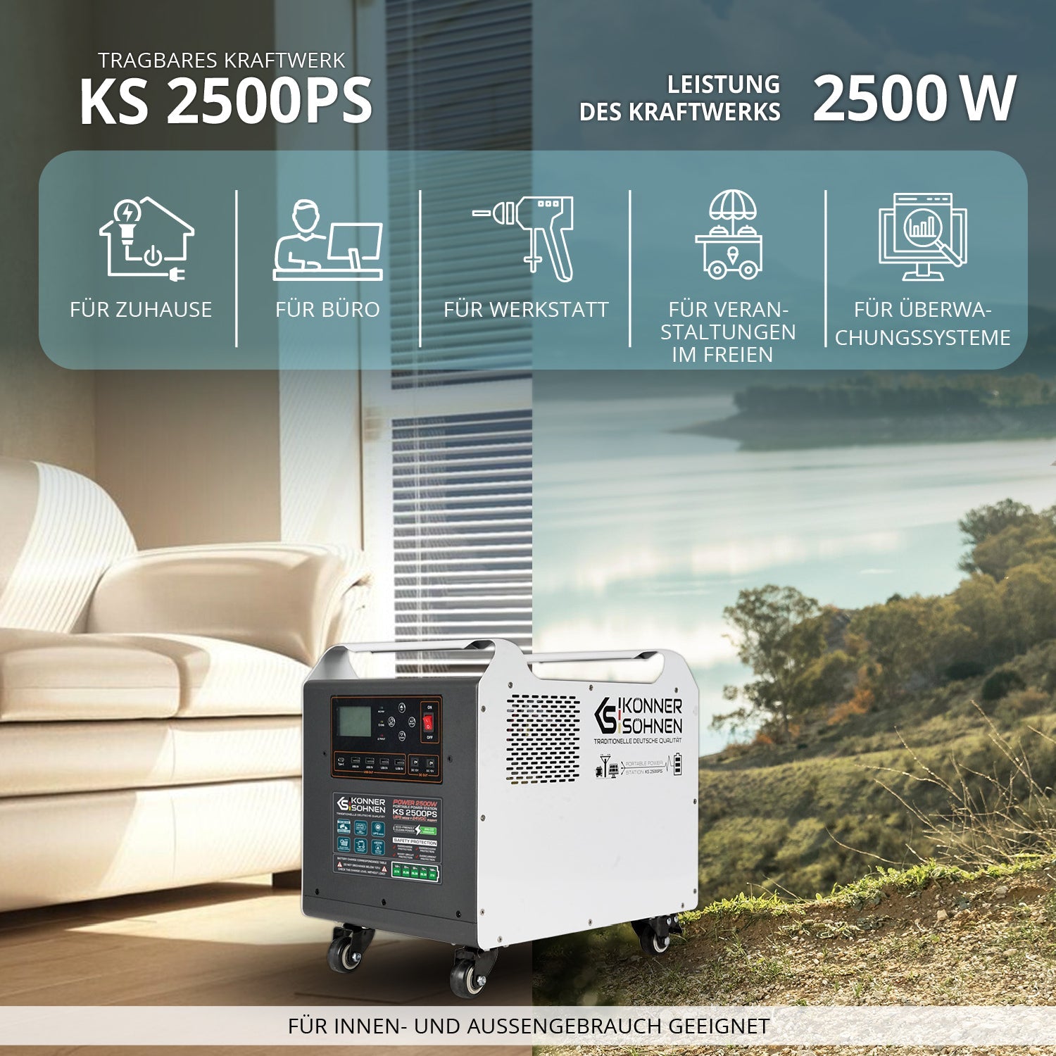 Tragbare Powerstation KS 2500PS – Powerstation