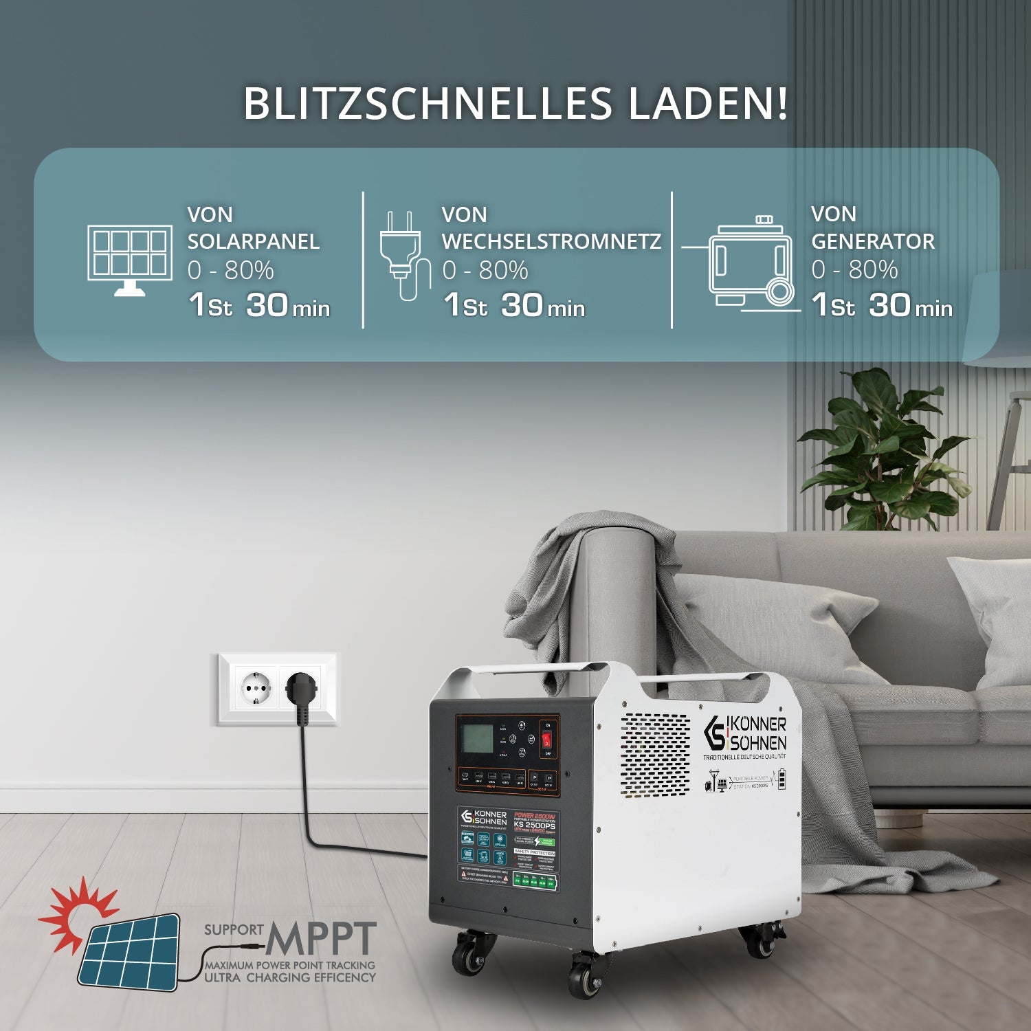 Tragbare Powerstation KS 2500PS – Powerstation