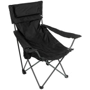 Klappstuhl, "Deluxe", schwarz, Rücken- u. Armlehne-Schlafsäcke/Camping-Krisenbedarf