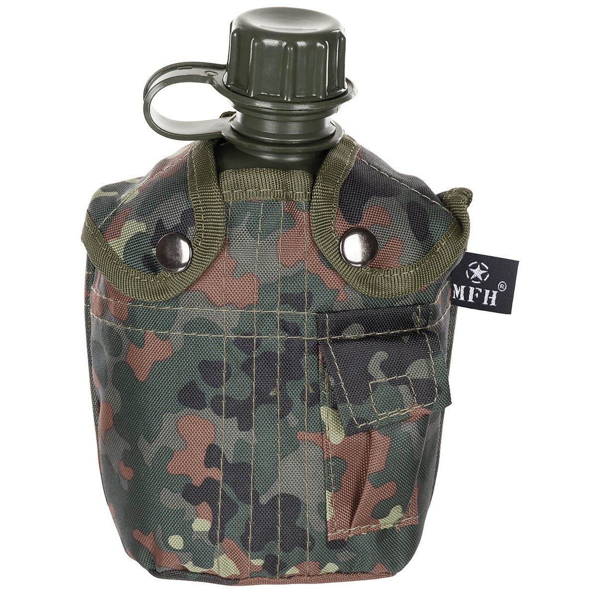 US Plastikfeldflasche, 1 l, Hülle, flecktarn-Essen/Trinken/Kochen-Krisenbedarf
