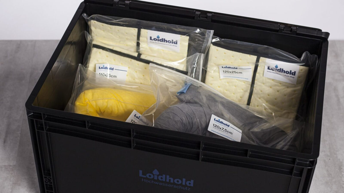 Loidhold Hochwasserschutz Aufbewahrungsbox – ESD Eurobehälter mit Scharnierdeckel