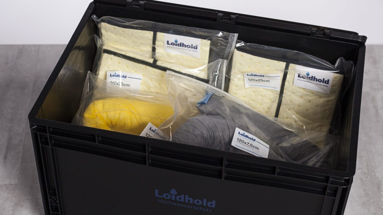 Loidhold Hochwasserschutz Aufbewahrungsbox – ESD Eurobehälter mit Scharnierdeckel