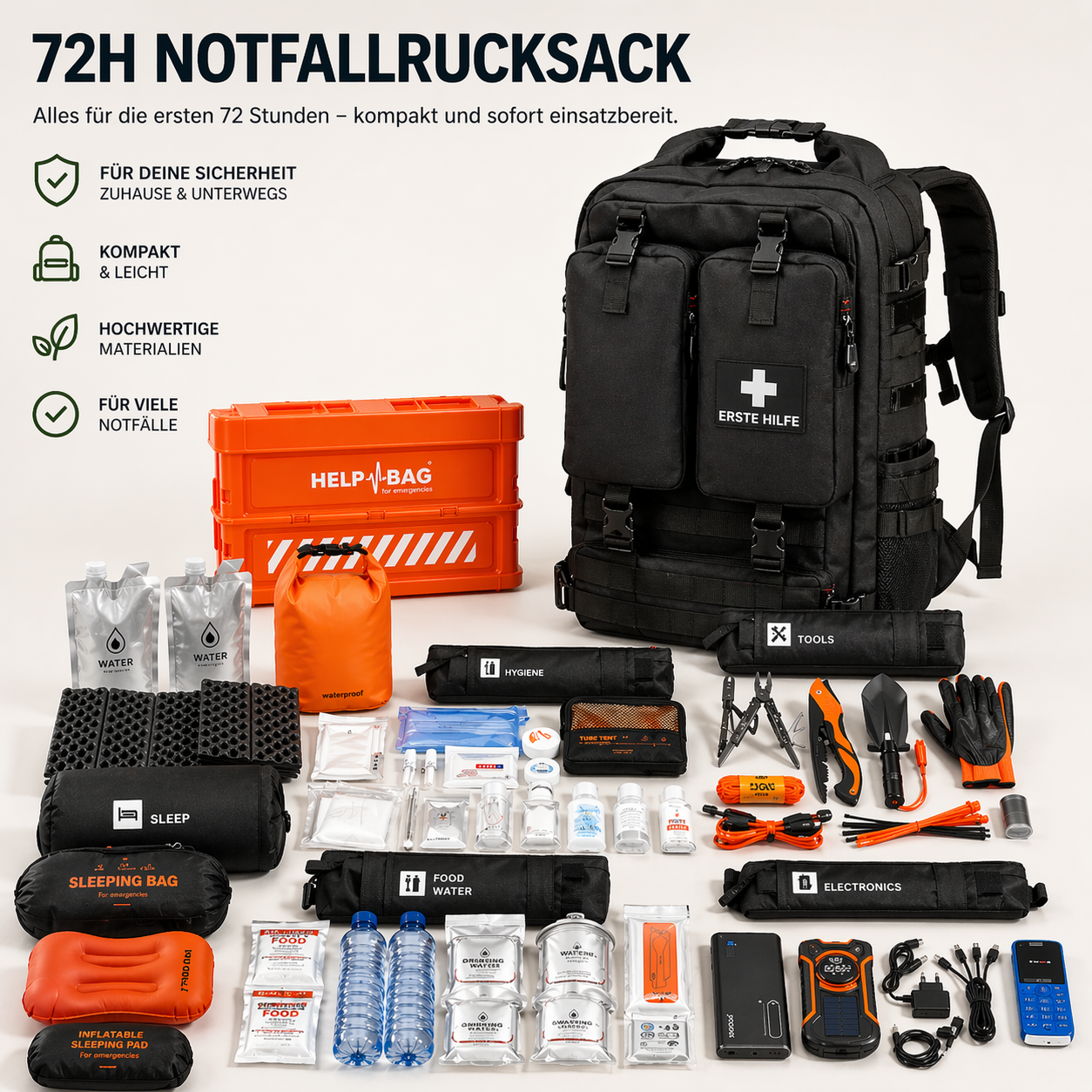 Notfallset HELP BAG® MAX PRO 5.0-Rucksäcke-Krisenbedarf