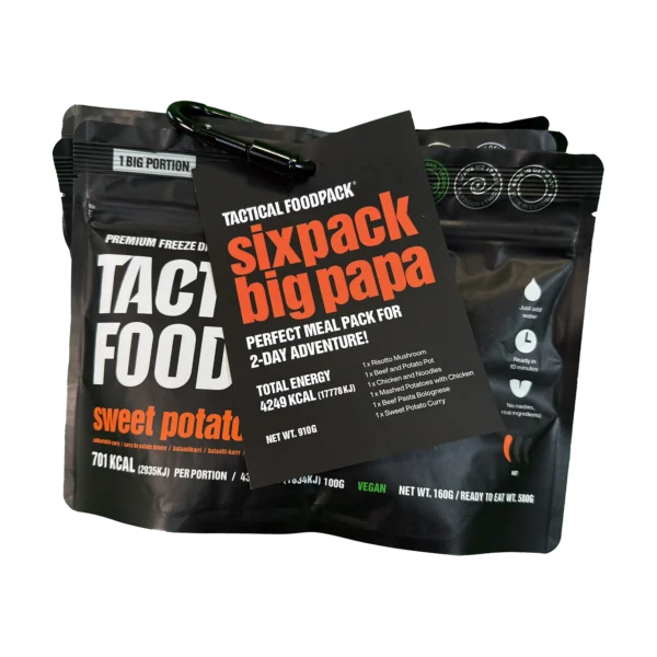 Tactical Foodpack Sixpack Big Papa – 6 BIG-Mahlzeiten, gefriergetrocknet, ca. 4.249 kcal 6x