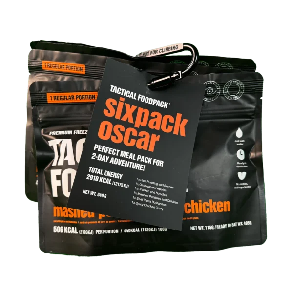 Tactical Foodpack Sixpack Oscar – 6 Mahlzeiten gefriergetrocknet, Klassiker-Set für 2 Tage 6x