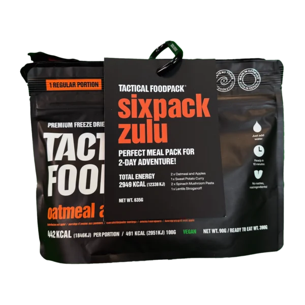Tactical Foodpack Sixpack Zulu – 6 Vegane Mahlzeiten, gefriergetrocknet, für 2 Tage 6x